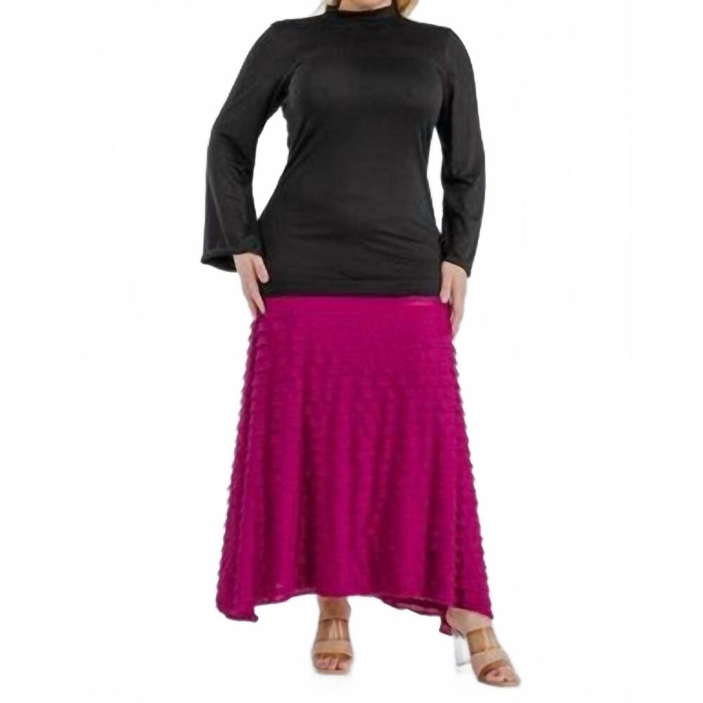 NEW KAREN T DESIGN dual elegance maxi dress in black/fuchsia